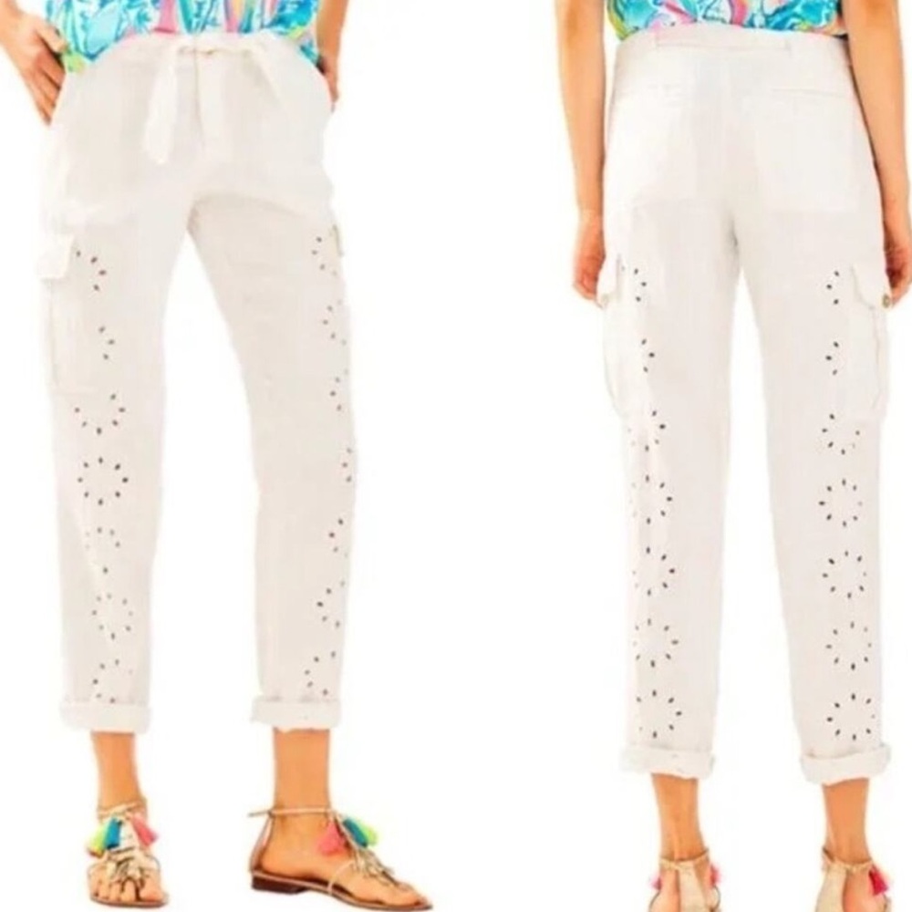 Lilly Pulitzer Linen Ziva Cargo Pants